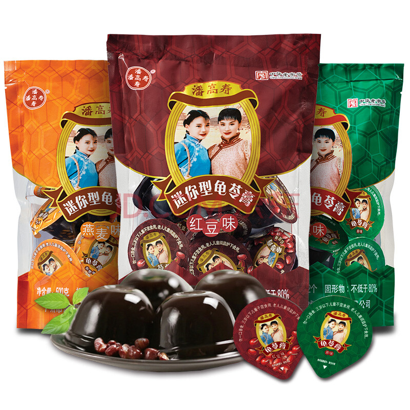 潘高寿龟苓膏 红豆味500g 原味500g