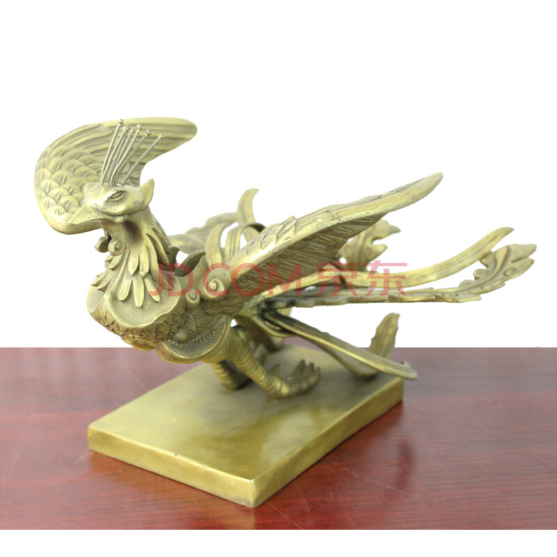 真全铜器纯铜凤凰 黄铜凤凰 结婚礼品家居装饰品工艺品摆件 黄凤凰