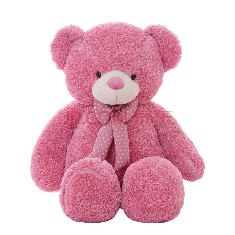 佳绒尚品 新款糖果色泰迪熊 抱抱熊 特大号毛绒玩具 粉色 1米
