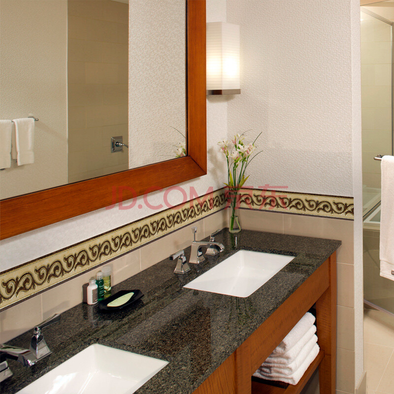 八千城 防水自粘仿真镀金瓷砖贴厨房腰线踢脚线贴纸耐磨客厅餐厅卫生