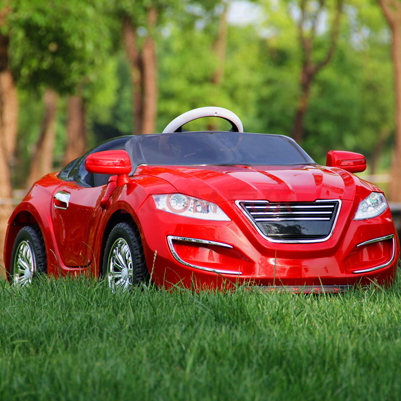 童车 遥控可坐玩具汽车 宝宝四轮小孩子可驾驶汽车 红色 双驱超大电瓶