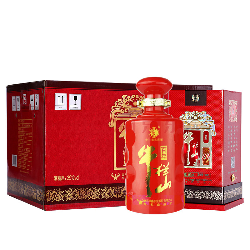 牛栏山二锅头红龙12 白酒整箱 39度浓香型500ml*6瓶