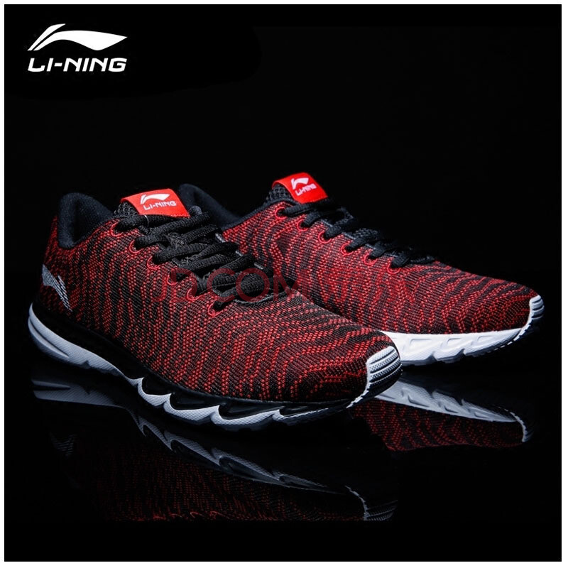 运动鞋男跑步鞋新品夏季透气慢跑鞋 -1新基础黑/李宁红 44(内长280)