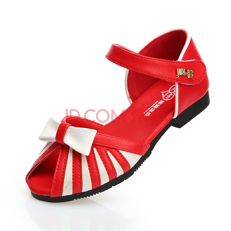 班妮宝贝女童凉鞋儿童公主鞋女童鞋大童女孩沙滩鞋2016夏季新款 红色