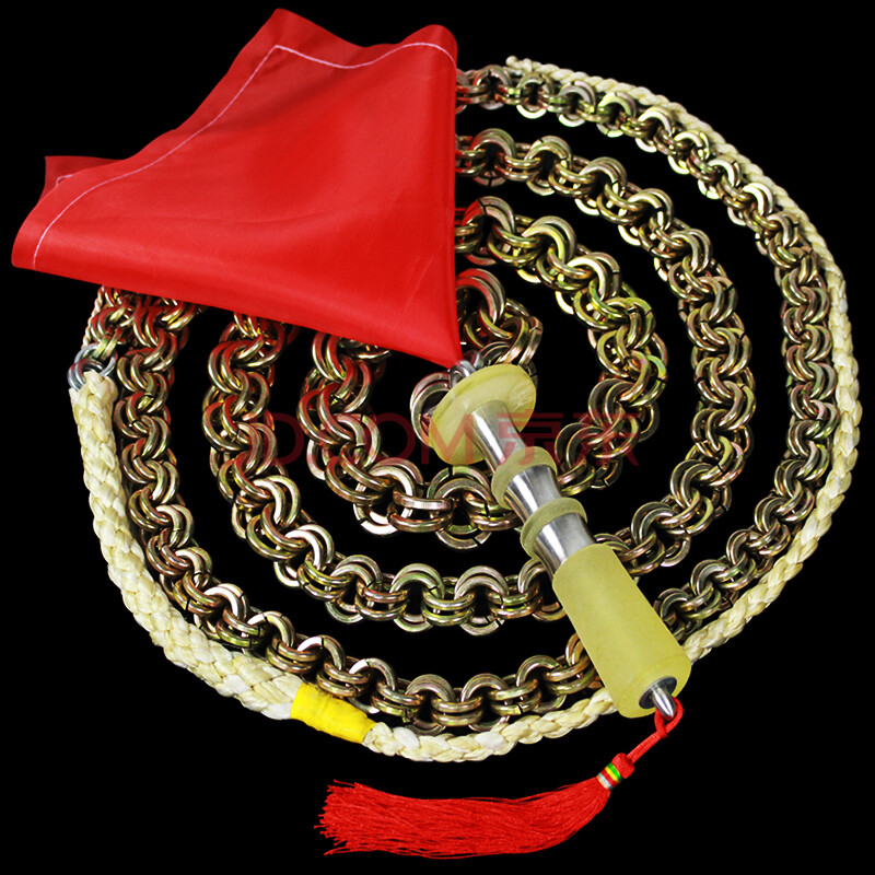 304不锈钢麒麟鞭健身鞭子响鞭甩鞭铁鞭钢鞭牛皮武术老年链子软鞭 金色