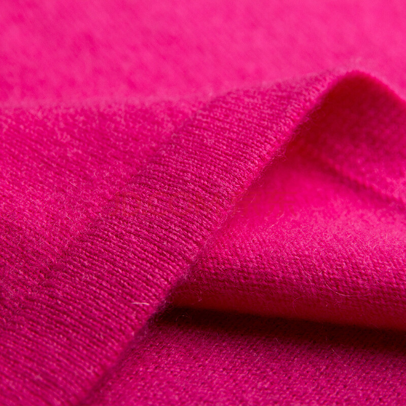 衫女套头山羊绒迪瑞羊秋冬新款高领毛衣纯色女装针织打底衫 玫红色