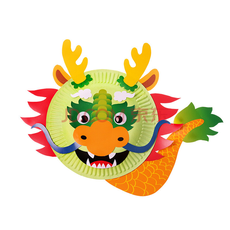 艺趣幼儿手工幼儿园宝宝自制纸盘画动物环创材料包重阳节圣诞节粘贴画