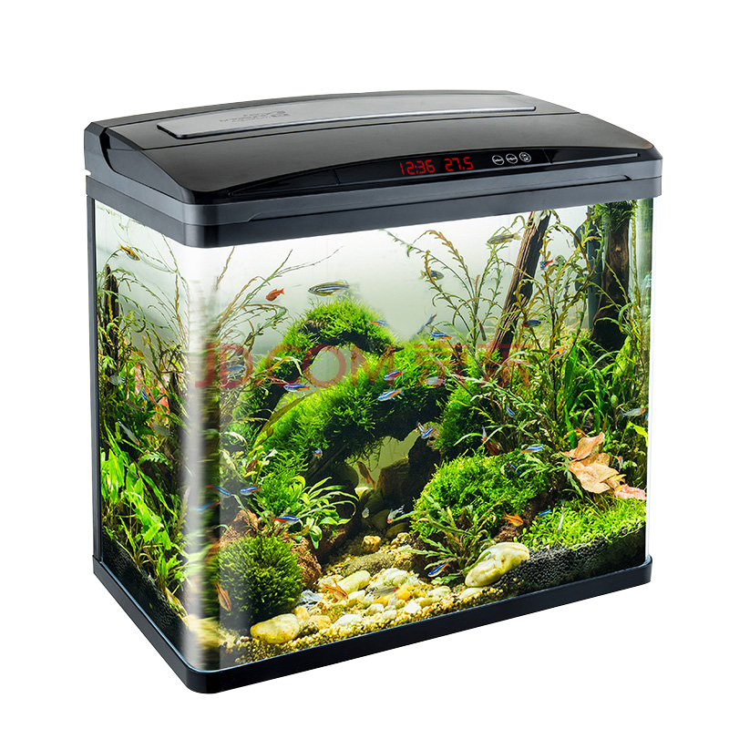 生态水族箱 客厅小鱼缸 黑色 e5鱼缸 造景 养水套餐【图片 价格 品牌