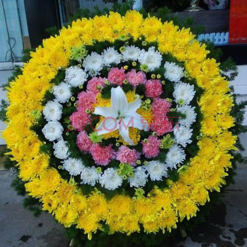 菊花花圈追悼会鲜花速递同城花店广州深圳北京上海杭州送花 a款(单个)