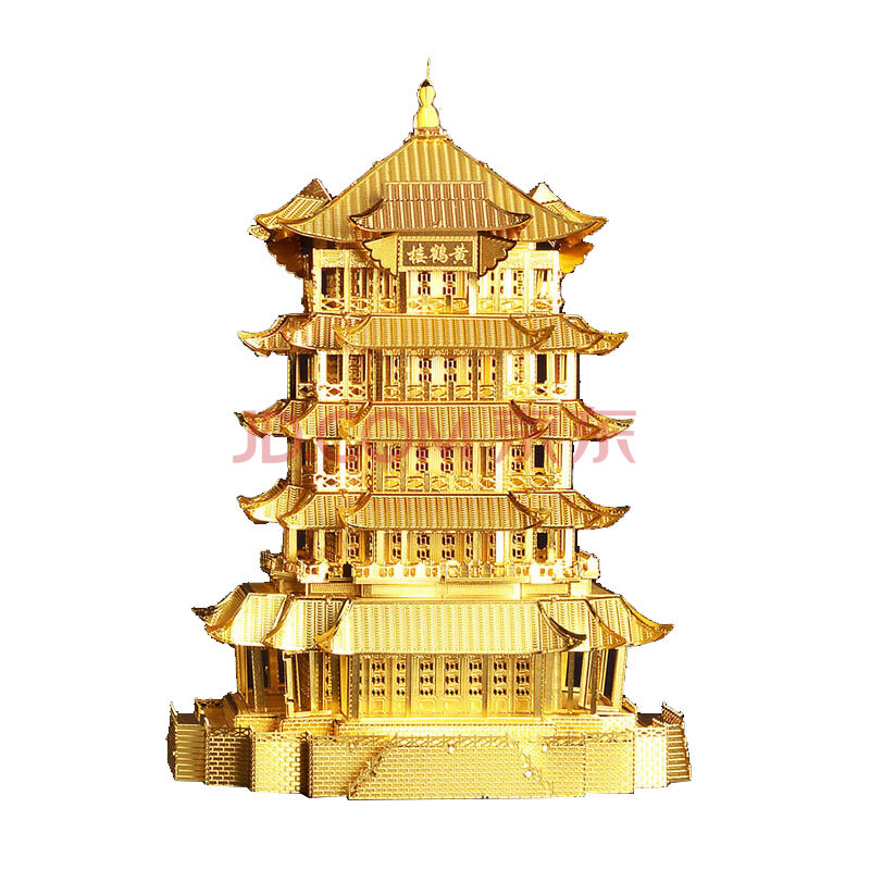 拼酷3d立体金属手工拼装建筑模型 黄鹤楼 创意欧式工艺品家居摆件