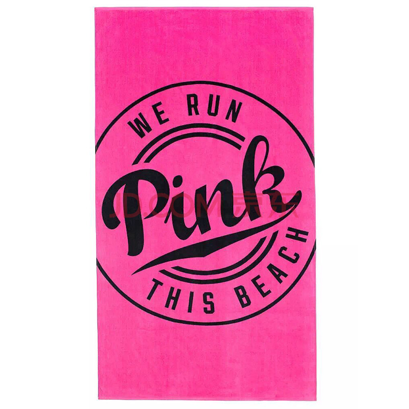 victorias secret 维多利亚的秘密 粉色时尚黑色字母沙滩巾 349100 b