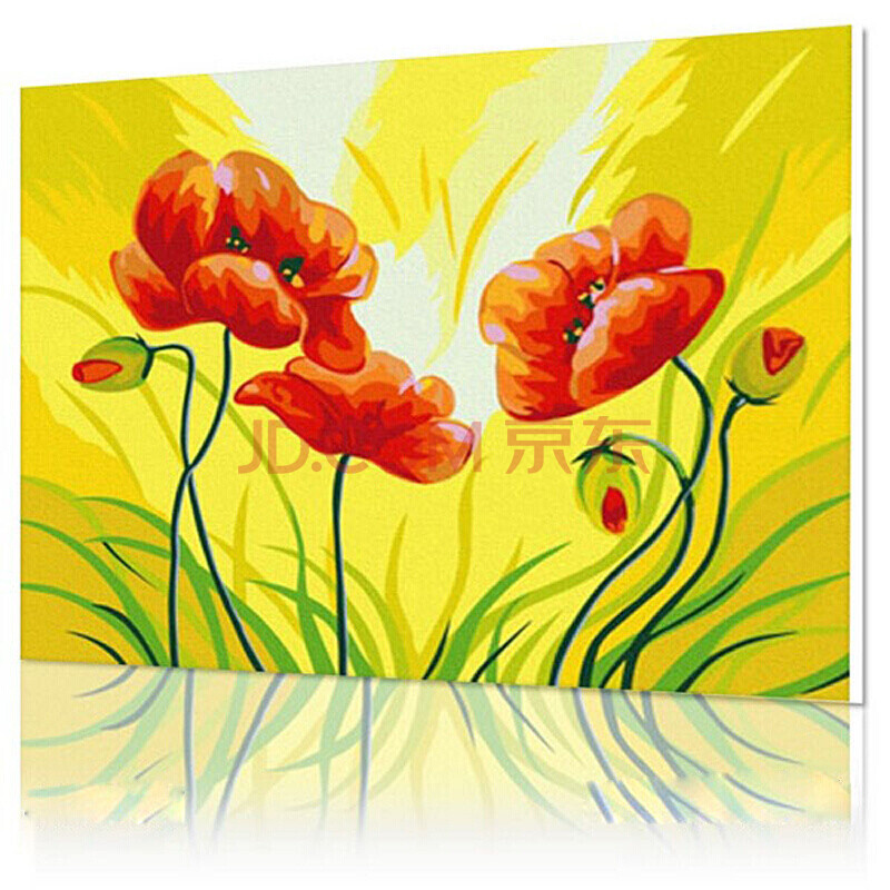 数字油画 手绘欧式diy无框数字油画布印设计客厅卧室餐厅风景人物喷绘