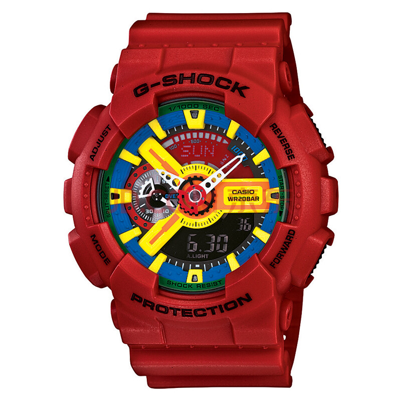 卡西欧(casio)手表 g-shock系列幻彩时尚双显运动石英男表ga-110fc-1a