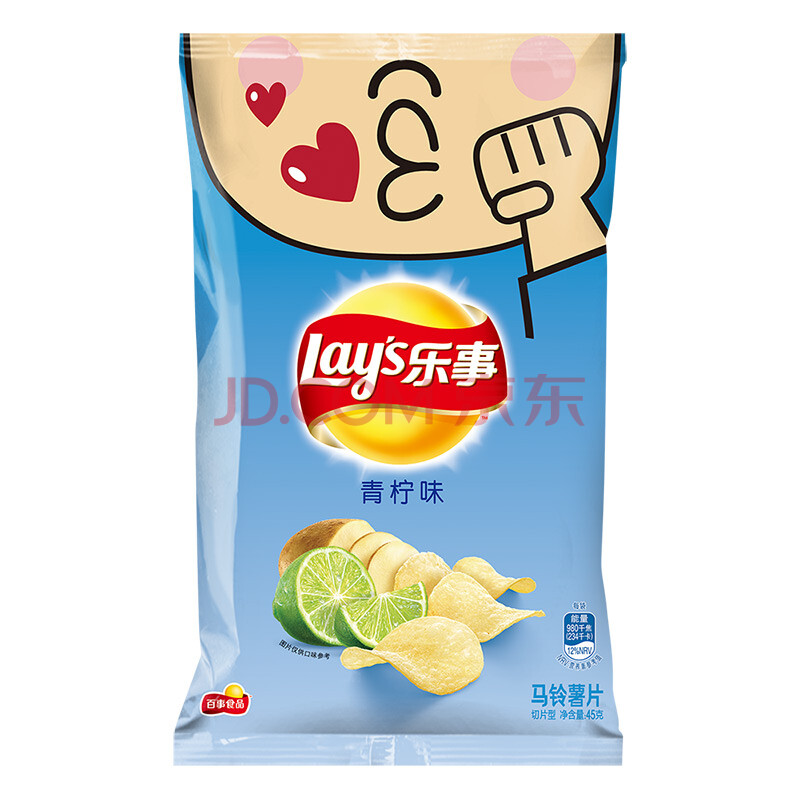 樂事(lays)薯片 青檸味 45g(新老包裝隨機發貨)