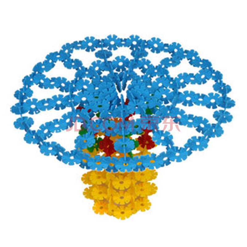 乐乐鱼雪花片积木玩具 小孩子儿童立体拼插环保大号加厚雪花片积木