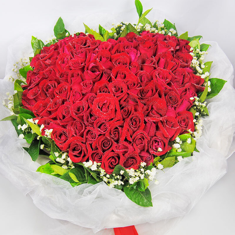 花乐康语99朵红玫瑰粉玫瑰 生日花束鲜花速递同城全国表白求婚北京