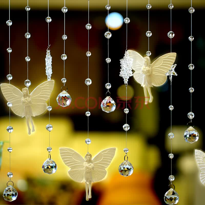 小雏菊 (xcj)冰雪天使 珠帘门帘过道水晶隔断帘成品玄关卧室客厅装饰