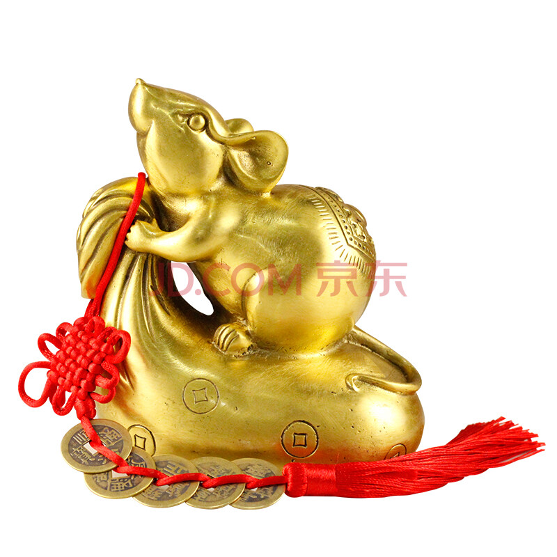 久鉴 铜鼠摆件纯铜 铜老鼠 金钱鼠 金钱袋老鼠金属工艺品 家居饰品