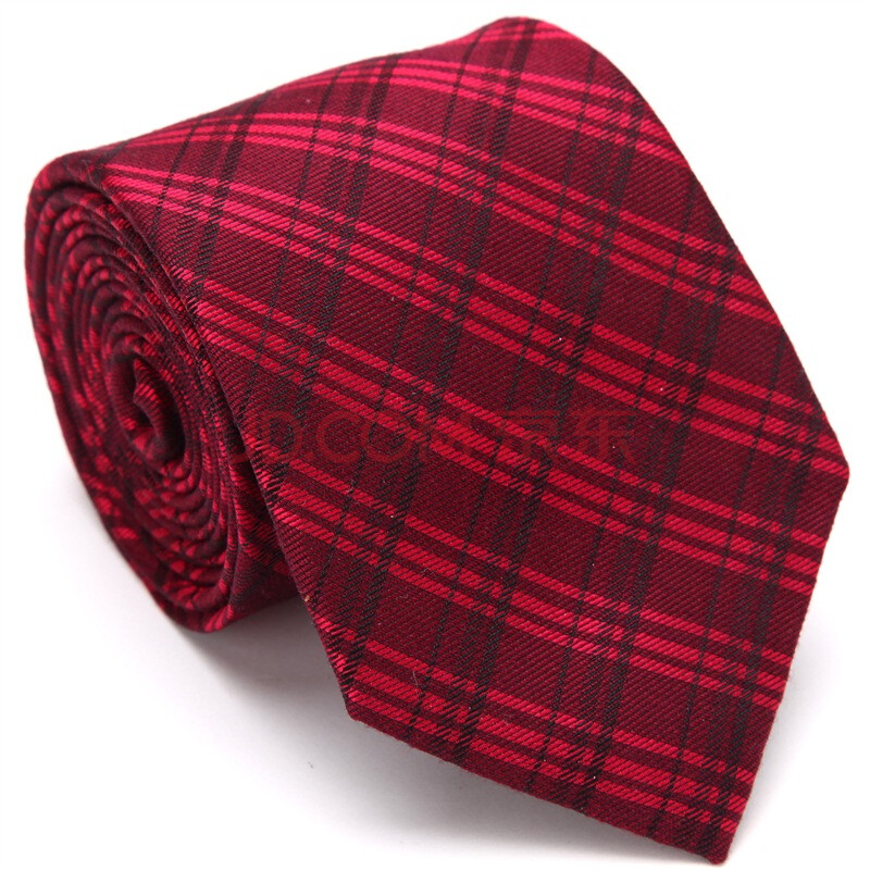 calvin klein/ck 卡文克莱 男款暗红色小格纹图案真丝商务休闲领带