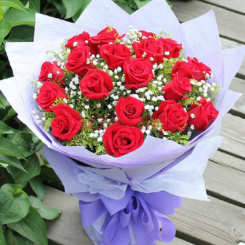 七夕情人节送花11朵红玫瑰鲜花速递广州市黄埔区番禺区花都区南沙区