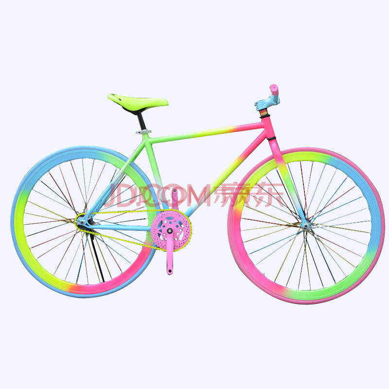 色各类型死飞自行车学生车倒刹死飞车公路车24寸26寸 30刀40刀 彩虹车