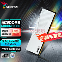 威刚(ADATA) XPG 威龙 LANCER DDR5 马甲条 海力士A代颗粒 ddr5内存 LANCER DDR5 6000 16G 白C36