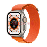 Apple Watch Ultra 智能手表 GPS + 蜂窝款 49毫米 钛金属表壳橙色高山回环式表带大号eSIM健康手表MQF73CH/A
