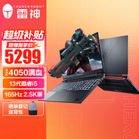 雷神911X猎荒者 2023 15.6英寸游戏本 笔记本电脑(13代酷睿i5-13500H 16G 512G RTX4050满血 165Hz 2.5K屏)