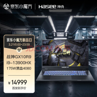 神舟（HASEE）战神GX10R9 13代英特尔酷睿i9 17.3英寸游戏本 笔记本电脑(i9-13900HX 32G 1TB RTX4080 240Hz 2.5K电竞屏)