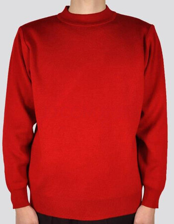 君佬 男士v领红色毛衫中老年毛衣男鸡心领套头毛衫本命年毛衣大红爸爸