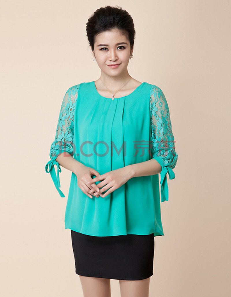 2014年装新款胖妈妈上衣t恤衫中老年女装夏装半袖加肥加大宽松七分袖