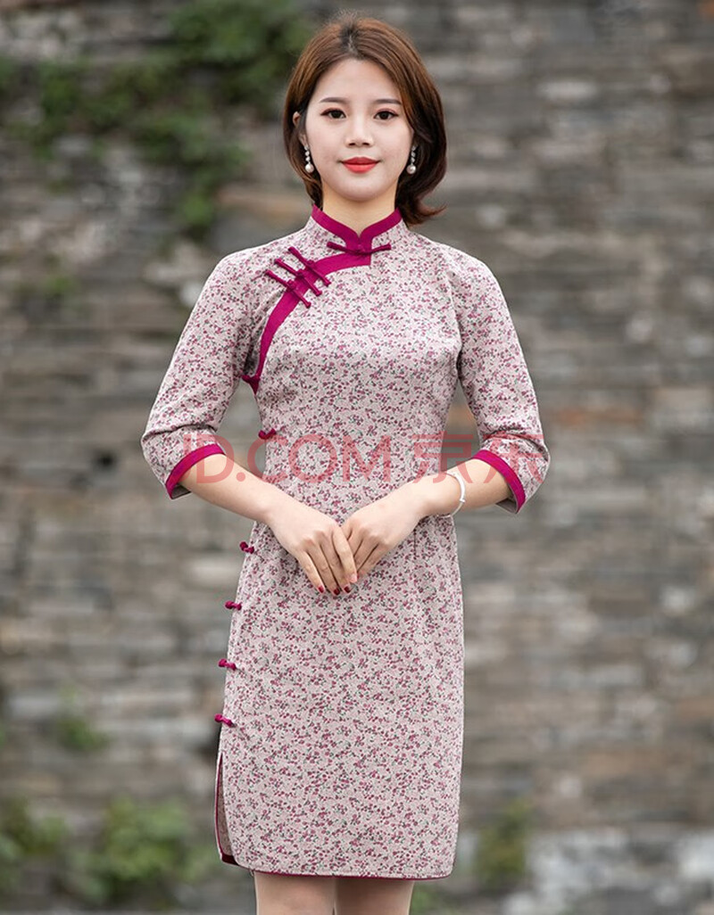 筠雅新式改良版旗袍连衣裙中国风日常复古盘扣年轻款少女中式女装