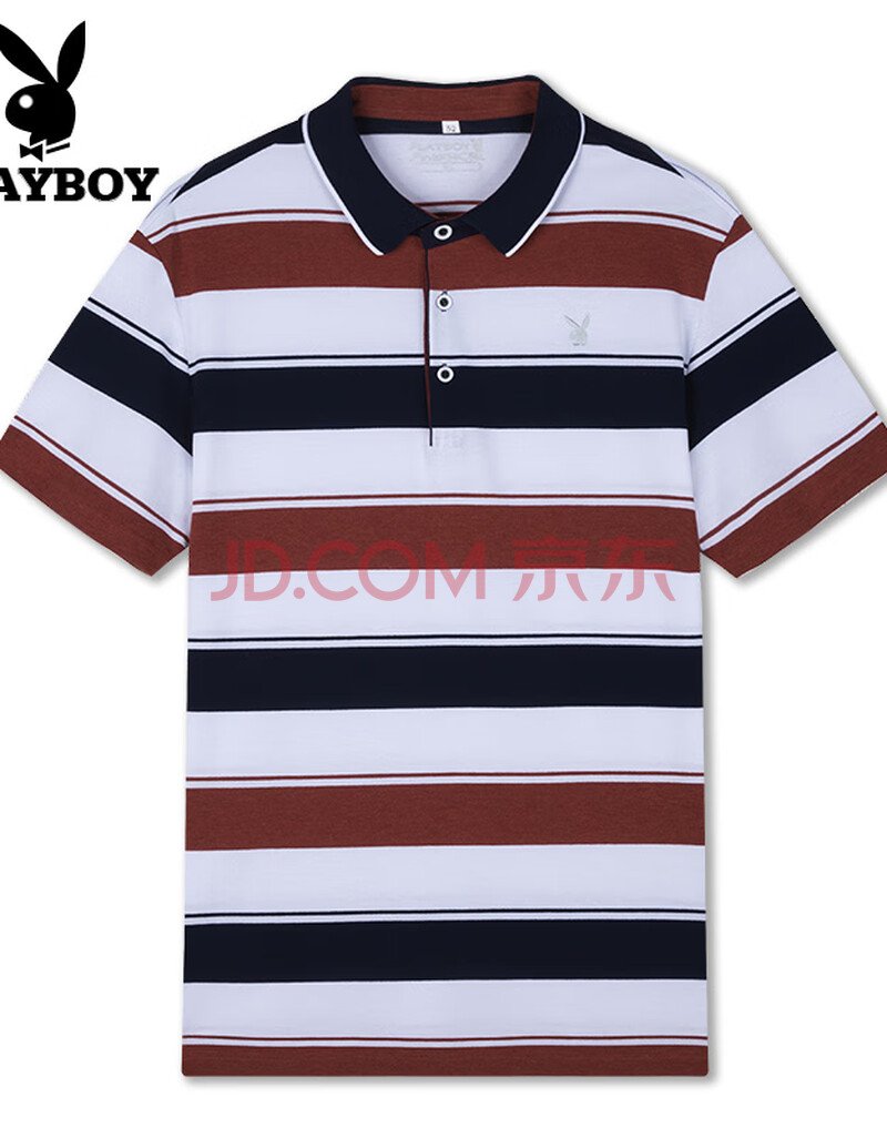 花花公子(playboy)男士polo衫短袖t恤夏季翻领半袖男装上衣服潮流体