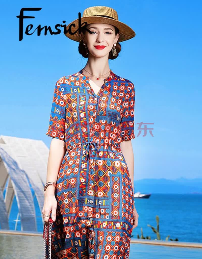 女装 连衣裙 费里克(fernsick) fernsick高定品牌真丝连衣裙女夏2020