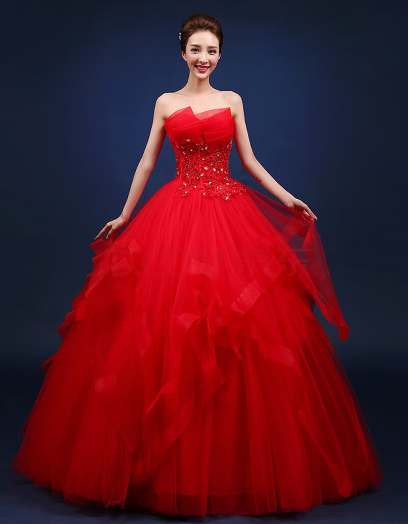 婚纱礼服新娘2020新款韩式蓬蓬裙一字肩婚纱齐地修身影楼孕妇大码