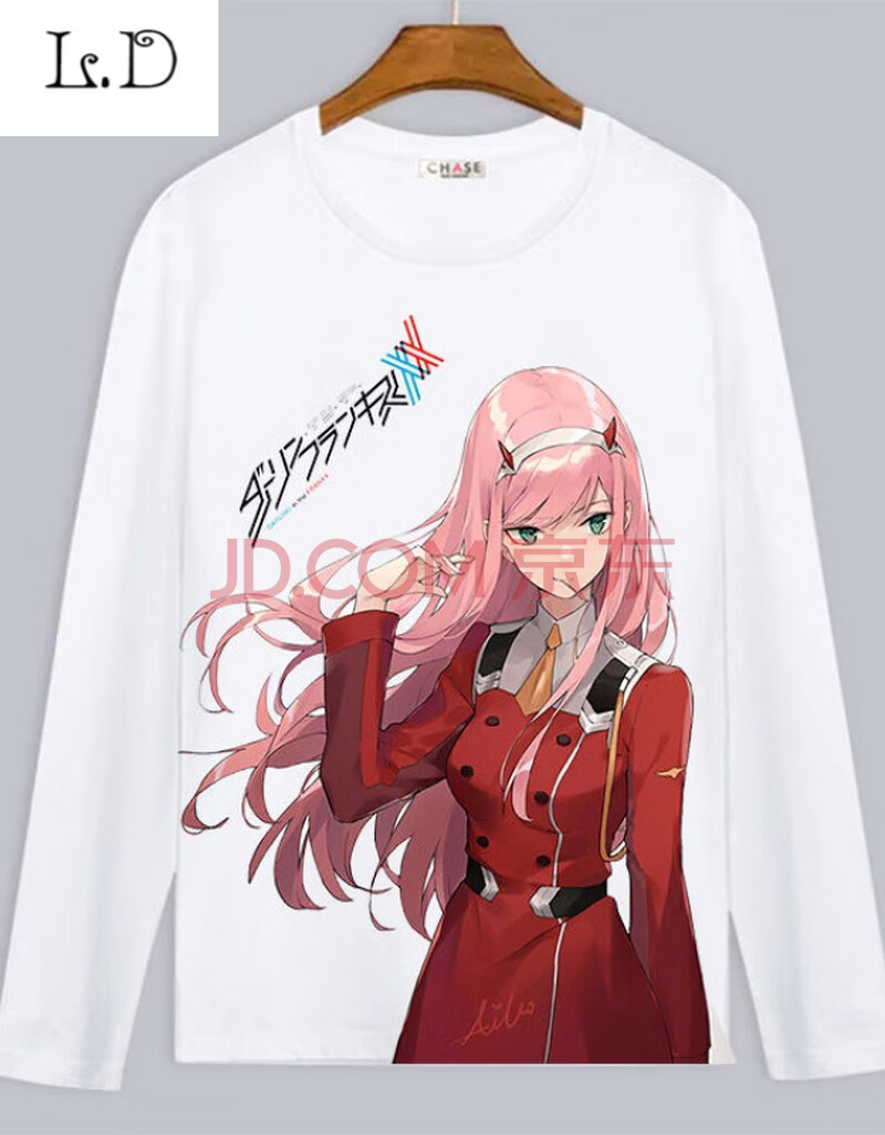 国家队darling in the franxx长袖t恤宽松男女二次元动漫周边衣服 04