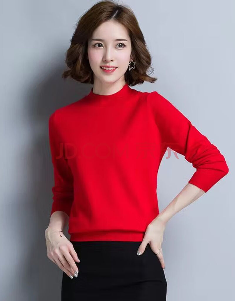 毛衣女冬季新款春秋宽松学生外穿加厚高中圆领大码百搭针织打底衫