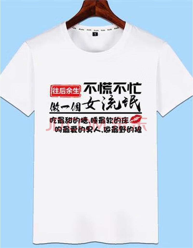 【新款】2020不慌不忙做个渣男流氓衣服个性恶搞文字短袖t恤 往后余生