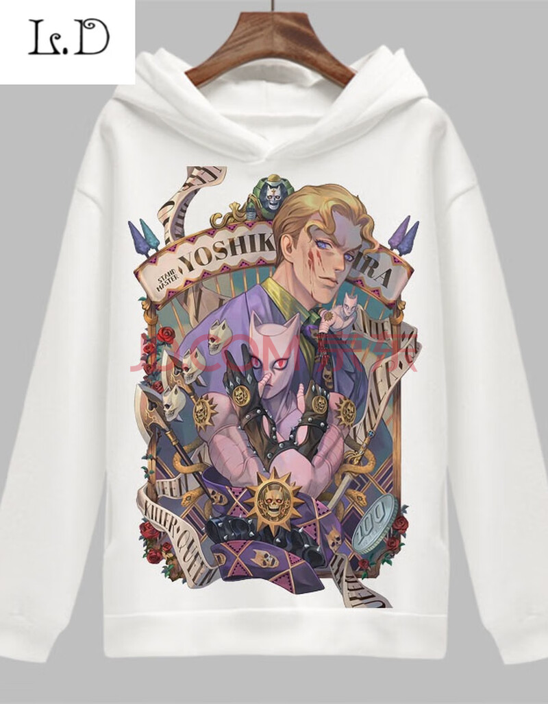 jojo的奇妙冒险空条承太郎动漫周边衣服加绒男女卫衣连帽外套秋冬 1 m