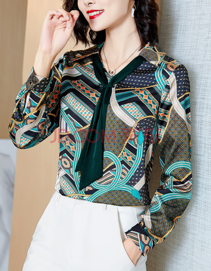 蓝荏 清仓真丝衬衫女长袖2020女装秋装新款桑蚕丝时尚气质衬衣女士