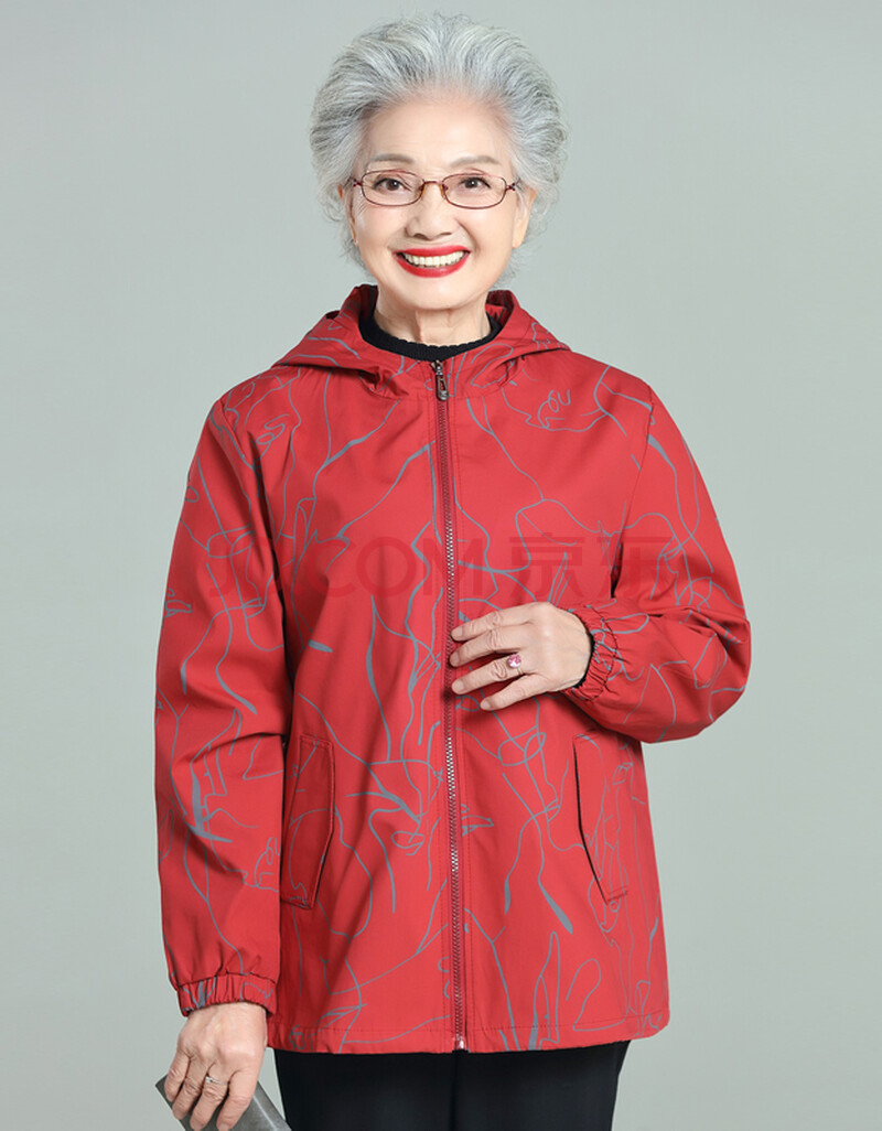 雅鹿高档品牌新品奶奶装上衣7080岁妈妈春秋风衣福太太夕阳红中老年人