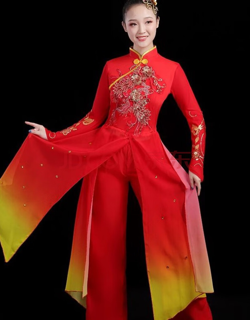 结盟者 秧歌服演出服新款套装女成人扇子舞民族舞蹈服装中老年广场舞