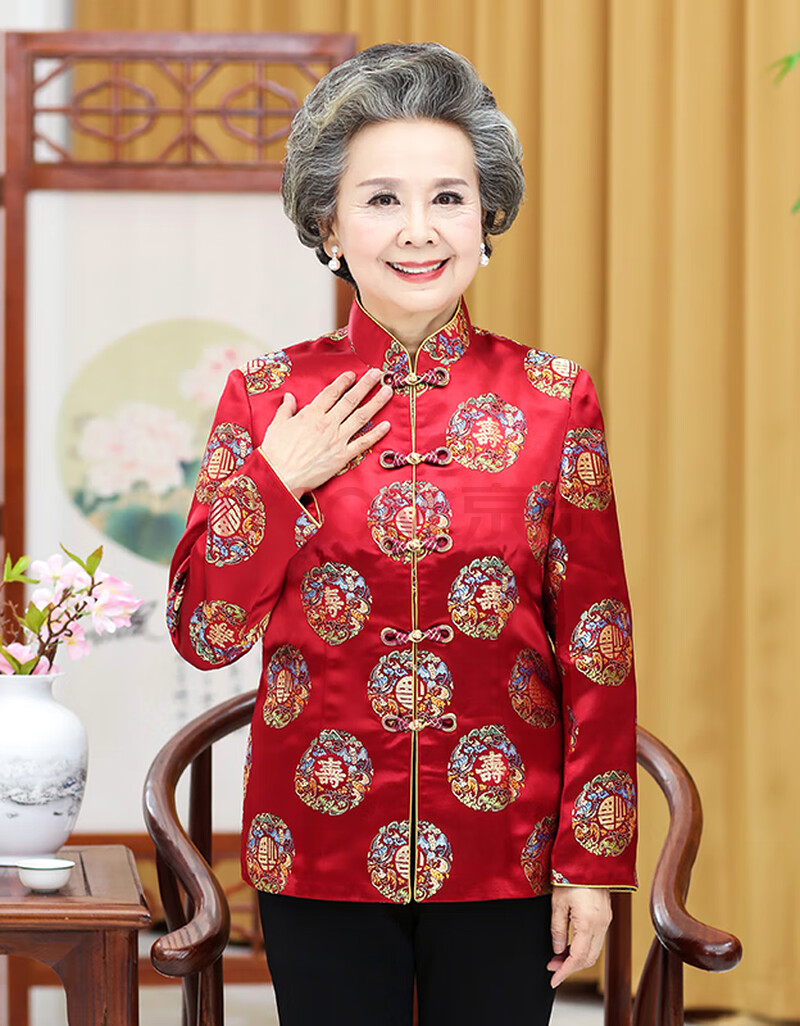 apep奶奶过寿唐装礼服80过大寿90岁祝寿老年人女寿星