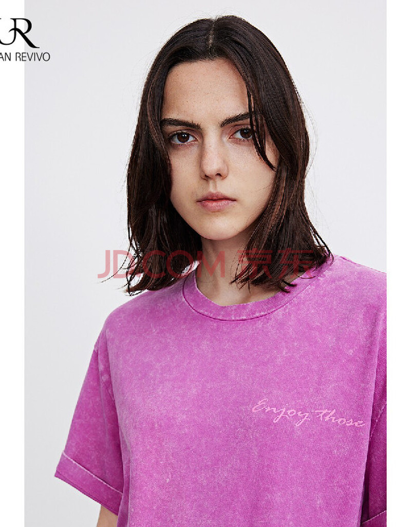 urban revivo ur青春复古磨毛印花宽松薄款t恤yl18s4mn2003 冷粉色 m