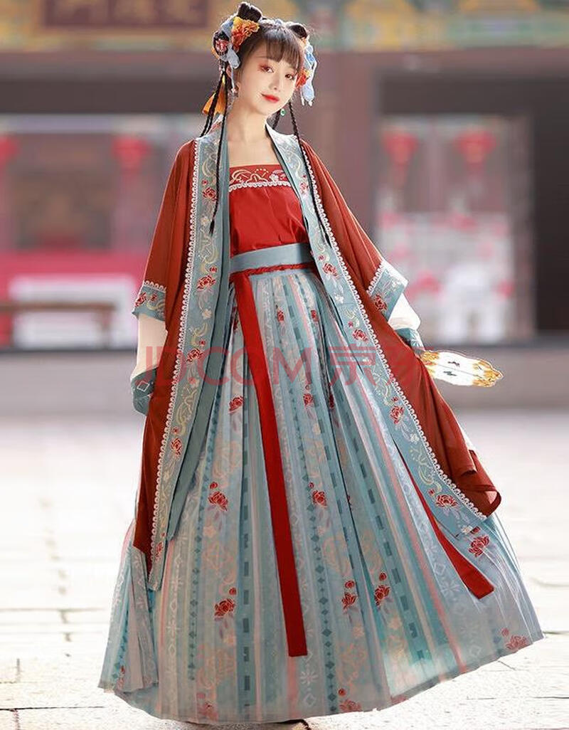 鼎毳貂汉服古装女仙气大袖衫齐腰原创交领齐胸襦裙成人古风女套装演出