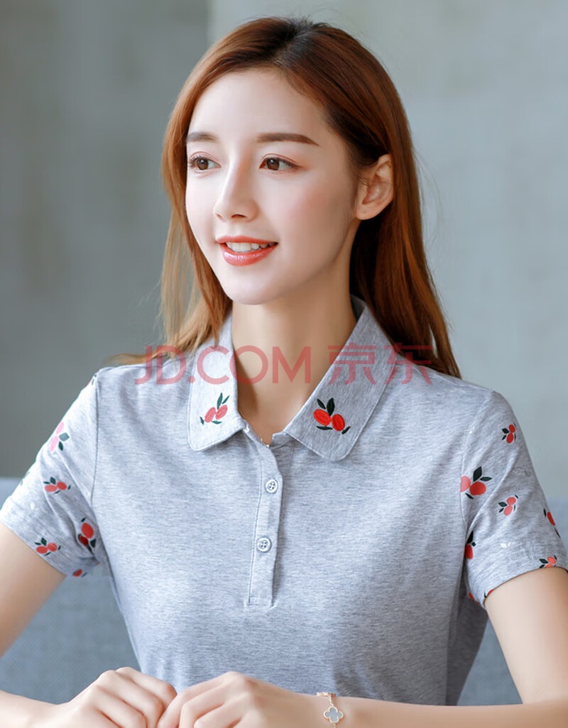 banmipolo衫t恤韩版中年宽松女装2020新款潮短袖丅恤女上衣夏翻领纯棉