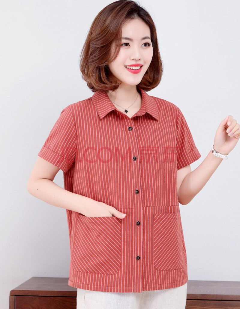 舒适宽松 中年女衬衫加大码中老年女装春夏季上衣新款个性时尚胖妈妈
