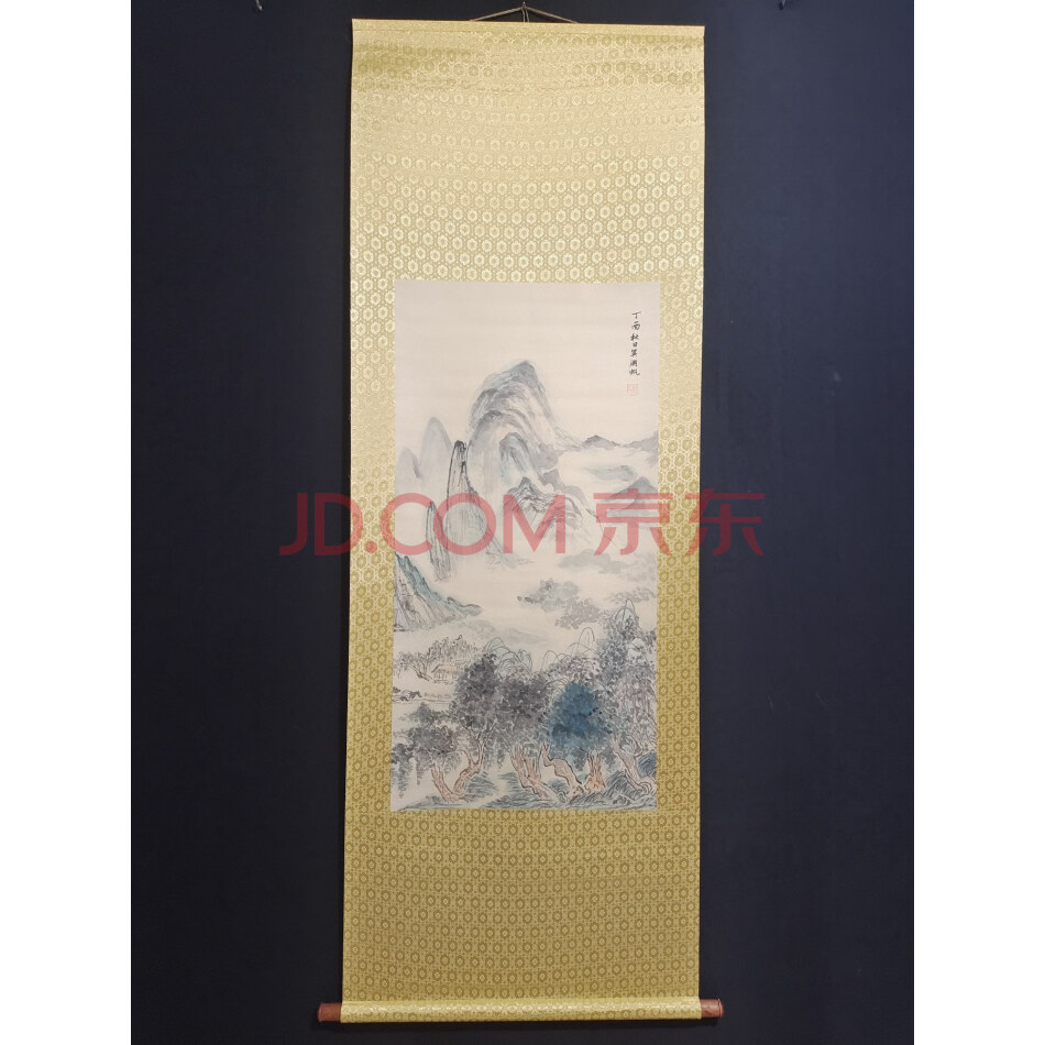 查封资产A0312 旧藏三尺中堂山水画 年代未知 有款