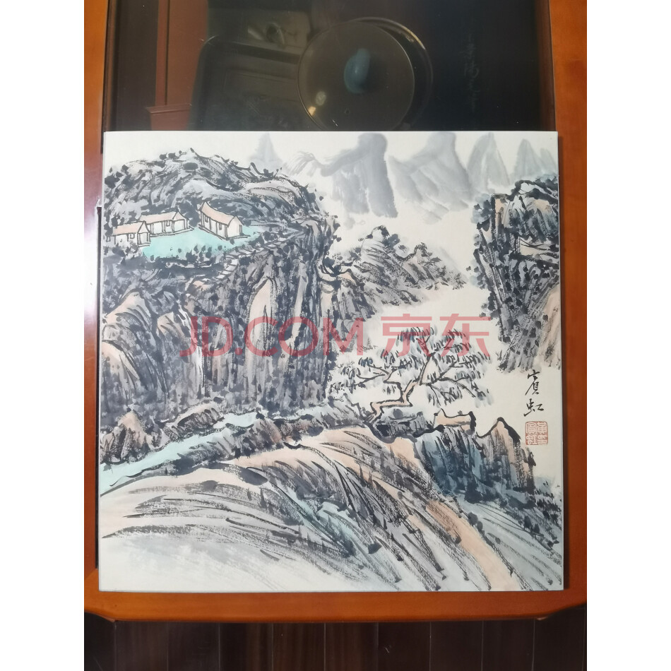 藏品名画H----227《宾虹山水8系列44X44cm》