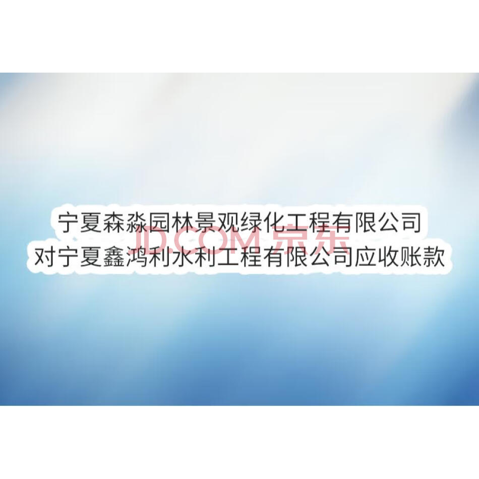 【第3次拍卖】宁夏森淼园林景观绿化工程有限公司对宁夏鑫鸿利水利工程有限公司应收账款